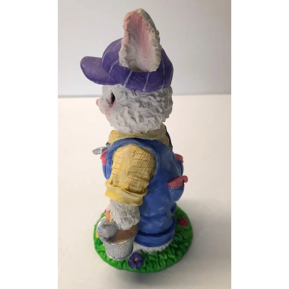 Vintage Easter Jubilee Bunny Family Figurine Set 3 Piece Resin Garden Decor Box